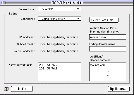 TCP/IP Control Panel
